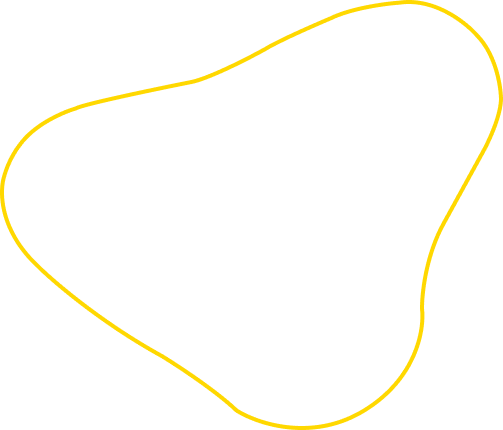 A yellow irregularly shaped outline on a black background.